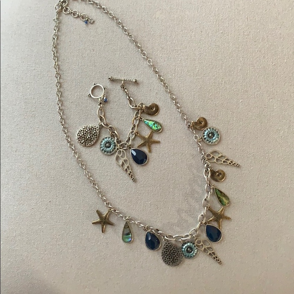 Lucky Brand Silver Necklace & Bracelet Set